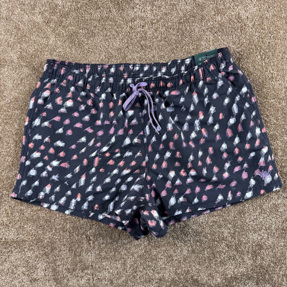 Alpine Design Womens 3" Nylon Pull-On Shorts Speckled Night Black Orange Large